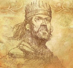 König Thorald mit der  auf der Wolfsjagd, kurz vor seinem Tod