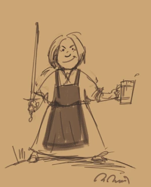 Skizze einer kampfbereiten Gilda