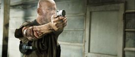 McClane kills one of Gabriel's men at the warehouse with the Beretta Px4 Storm pistol