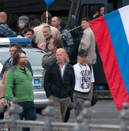 Director John Moore with Bruce Willis and Stuart F. Wilson on DH5
