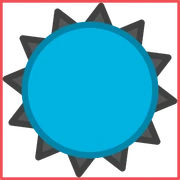 A depiction of Spike facing up. Notice how the spikes are not aligned with the up direction, making this tank asymmetrical.