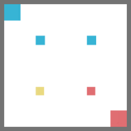 The map that is shown in the Domination game mode. Note that the Red and Blue team bases can be placed at any two corners of the map.