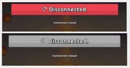 "Disconnected." buttons