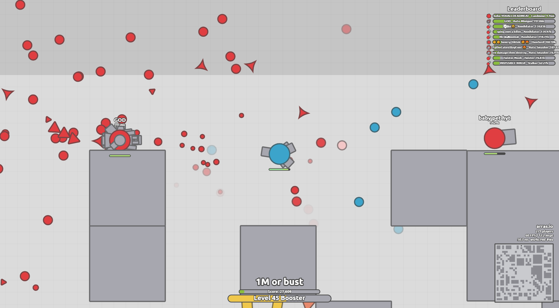 11 Tiers of Arras.io Tanks. 