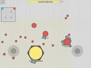 Fighting a Dominator in the mobile version of Diep.io.