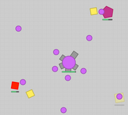A Fighter on the Purple Team destroying polygons.