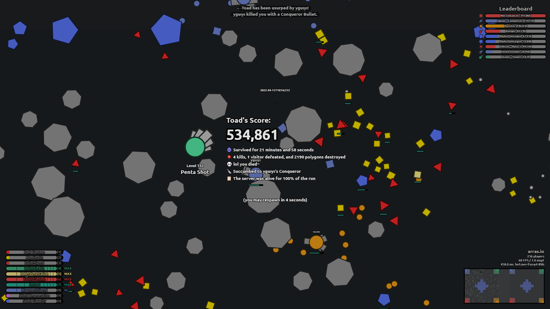 i got 100 levels in arras.io