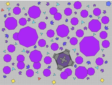 A dense Octagon nest with tons of Octagons, including two alphas and six betas. The Megla-Oct (nest defender) can be seen, along with both sizes of Phasers, Crushers, and Semi-Crushers that are found througout the nest.