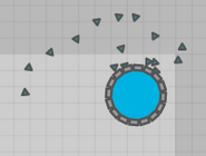 Mothership in Sandbox, surrounded by its Drones