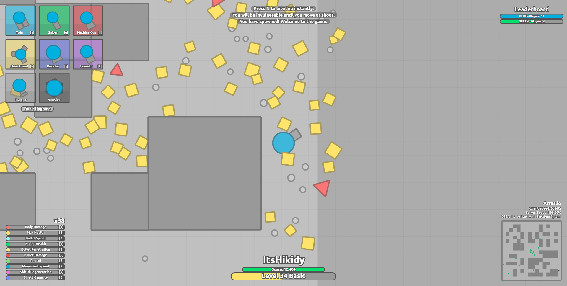 Arras.io new game mode!!! Sandbox with god hacks 