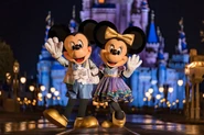 Mickey and Minnie in their Walt Disney World 50th anniversary costumes in 2021
