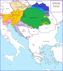 Division of former Austro-Hungarian empire in 1867 as per the Treaty of Prague.