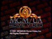 MGM/UA Home Video 1991 copyright screen