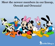 Social media image promoting Oswald and Ortensia's full integration into the core character lineup, 2013