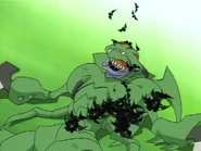 Snimon lies dead on the ground.