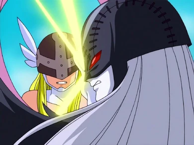 Angewomon slaps LadyDevimon again