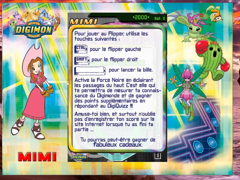 Digimon Digiquizz (Encyclopédie, Flipper, DigiSurf, Bonus) - PC / Mac - FR