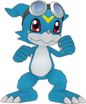 Veemon wearing Davis Motomiya's goggles