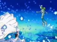 Zoe al encontrarse con el Espíritu Bestia del Viento