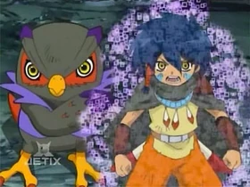 Keenan und Falcomon im Kampf gegen Duftmon