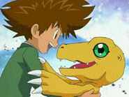 Reencuentro de Tai y Agumon en Digimon Adventure 02