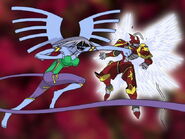 Jeri-Type golpeando a Gallantmon.