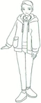 Official Toei control art of Toshiko in her winter clothes for Digimon Adventure 02