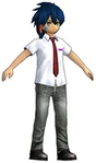 Keenan in a school uniform from Digimon Masters