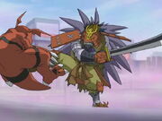 Musyamon golpeando a Guilmon