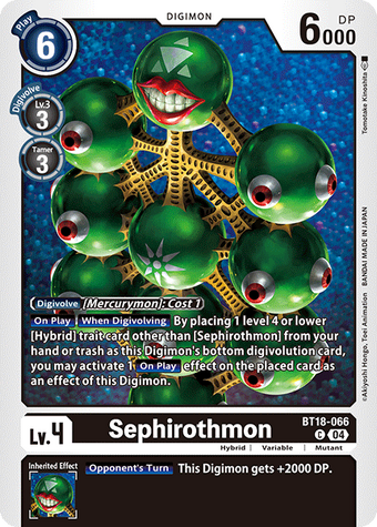 Sephirothmon (BT18-066) | DigimonCardGame Wiki | Fandom Sephirothmon (BT18-066) | DigimonCardGame Wiki | Fandom