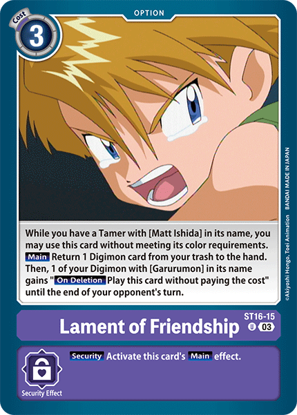 Lament of Friendship (ST16-15) | DigimonCardGame Wiki | Fandom