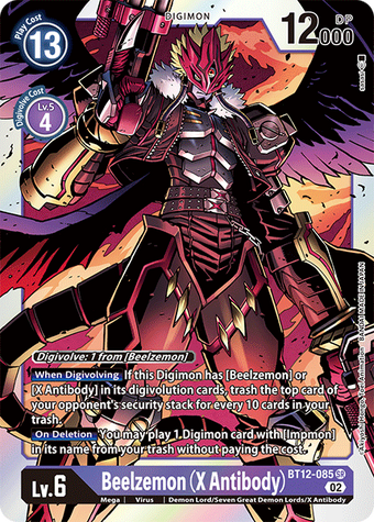 Beelzemon (X Antibody) (BT12-085) | DigimonCardGame Wiki Beelzemon (X Antibody) (BT12-085) | DigimonCardGame Wiki