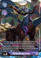 Silver Foil Rare GranDracmon with most of the white border covered