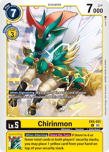 りむる　 Digimon Card TCG EX5-031 U Chirinmon Bandai Made in Japan