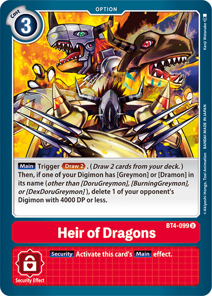 Heir of Dragons (BT4-099) | DigimonCardGame Wiki | Fandom