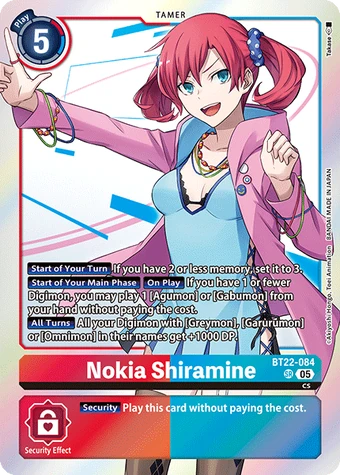 Riramonです Nokia Shiramine (BT22-084) | DigimonCardGame Wiki | Fandom