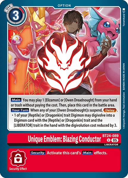 Unique Emblem: Blazing Conductor (BT24-089) | DigimonCardGame Wiki