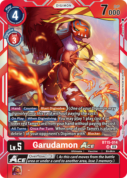 デジモンカード　英語版　BT15-014 Garudamon ACE デジモンカード 英語版 BT15-014 Garudamon ACE - メルカリ