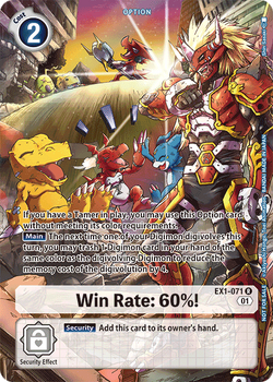 Win Rate: 60%! (EX1-071), DigimonCardGame Wiki