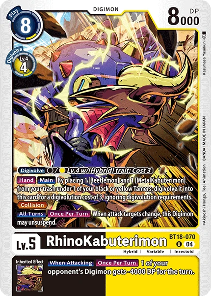 RhinoKabuterimon (BT18-070) | DigimonCardGame Wiki | Fandom