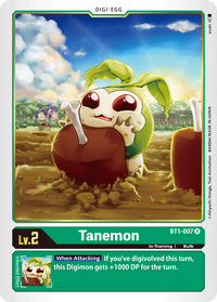 Tanemon, a Green Digi-Egg card