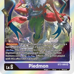 digimon piedmon card Digimon Card Game - BT15 - Exceed Apocalypse - Piedmon - (Rare) main image 1