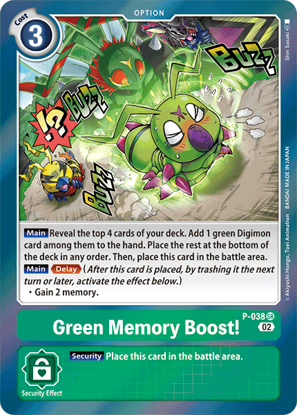 Green Memory Boost! (P-038) | DigimonCardGame Wiki | Fandom Green Memory Boost! (P-038) | DigimonCardGame Wiki | Fandom