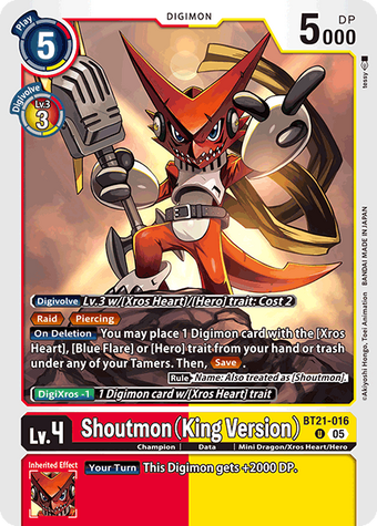 Shoutmon (King Version) (BT21-016) | DigimonCardGame Wiki