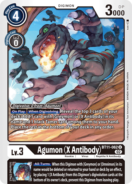 Agumon (X Antibody) (BT11-062) | DigimonCardGame Wiki | Fandom