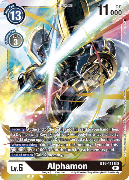 Alphamon (BT6-111) | DigimonCardGame Wiki | Fandom Alphamon (BT6-111) | DigimonCardGame Wiki | Fandom