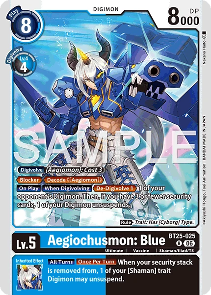 Aegiochusmon: Blue (BT25-025) | DigimonCardGame Wiki | Fandom Aegiochusmon: Blue (BT25-025) | DigimonCardGame Wiki | Fandom