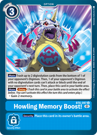 Howling Memory Boost! (BT6-097) | DigimonCardGame Wiki | Fandom