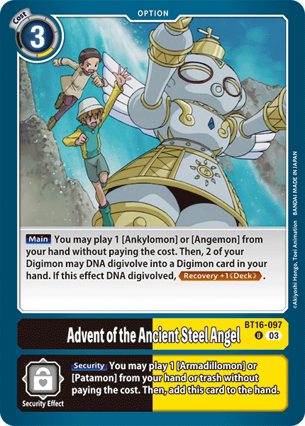 Advent of the Ancient Steel Angel (BT16-097) | DigimonCardGame 