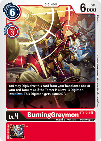 BurningGreymon (BT4-013) | DigimonCardGame Wiki | Fandom